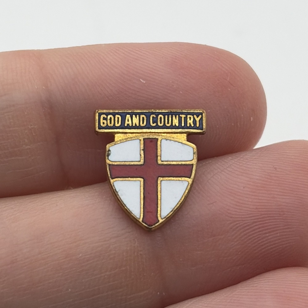 God And Country Red Cross Boy Scouts Of America Lapel Hat Pin